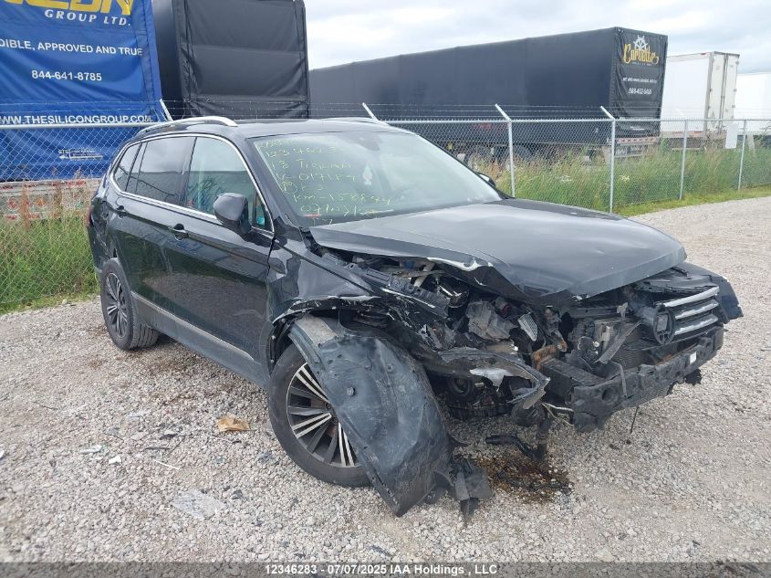 2018 Volkswagen Tiguan Highline VIN: 3VV4B7AX8JM017189 Lot: 12346283X