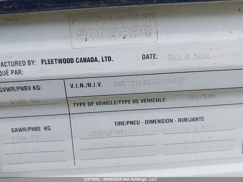 2004 OTHER FLEETWOOD N/A N/A