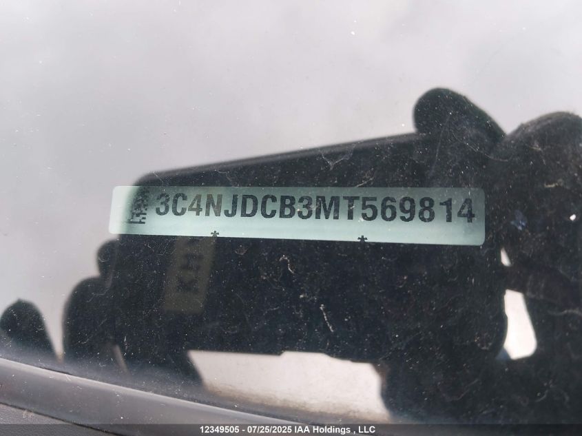 2021 Jeep Compass Limited VIN: 3C4NJDCB3MT569814 Lot: 12349505X