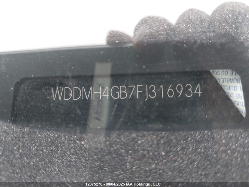 2015 Mercedes-Benz B 250 Sports Tourer VIN: WDDMH4GB7FJ316934 Lot: 12375270