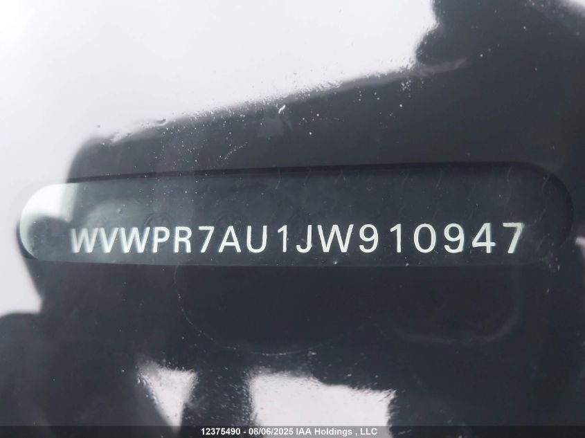 2018 Volkswagen E-Golf Comfortline VIN: WVWPR7AU1JW910947 Lot: 12375490