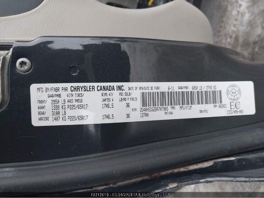 2D4RN5DG2BR707903 2011 DODGE CARAVAN photo no. 9