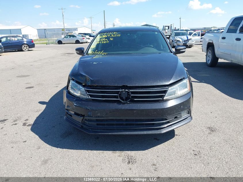 2016 Volkswagen Jetta 1.8 Tsi Comfortline/1.8 Tsi Highline VIN: 3VWL07AJ4GM289580 Lot: 12369322X