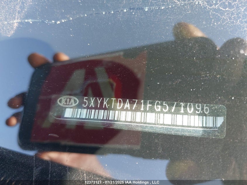 2015 Kia Sorento Lx V6 VIN: 5XYKTDA71FG571096 Lot: 12373127X