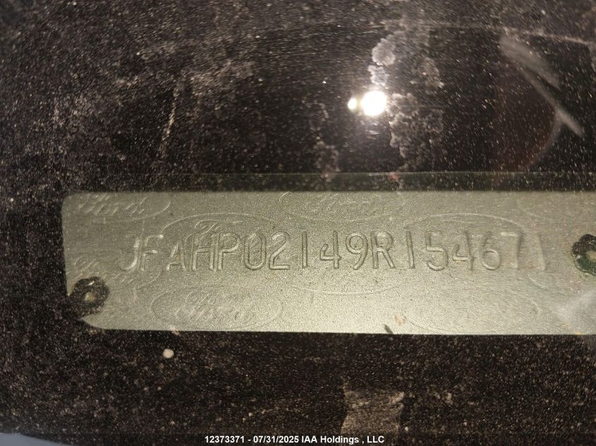 2009 Ford Fusion Sel VIN: 3FAHP02149R154671 Lot: 12373371X