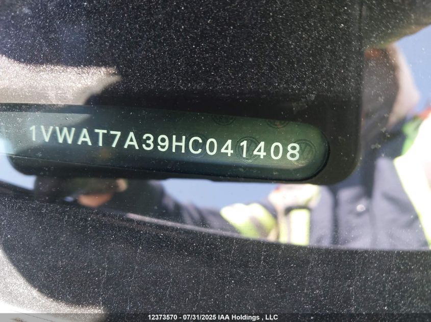 2017 Volkswagen Passat 1.8 Tsi Trendline+ VIN: 1VWAT7A39HC041408 Lot: 12373570X