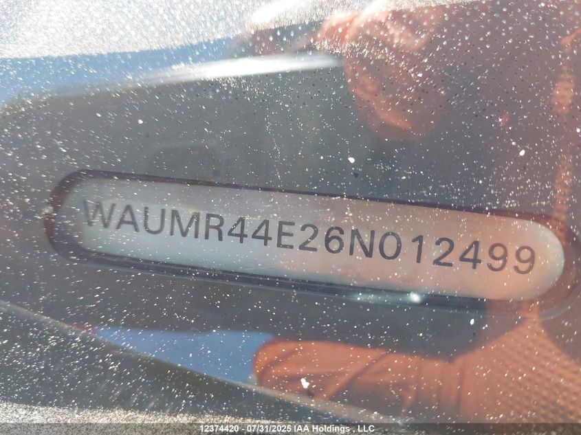 2006 Audi A8 W12 VIN: WAUMR44E26N012499 Lot: 12374420X