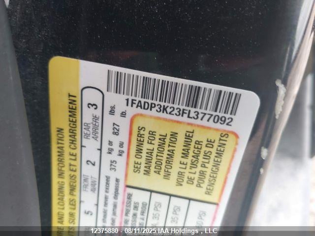 2015 Ford Focus Se VIN: 1FADP3K23FL377092 Lot: 12375880