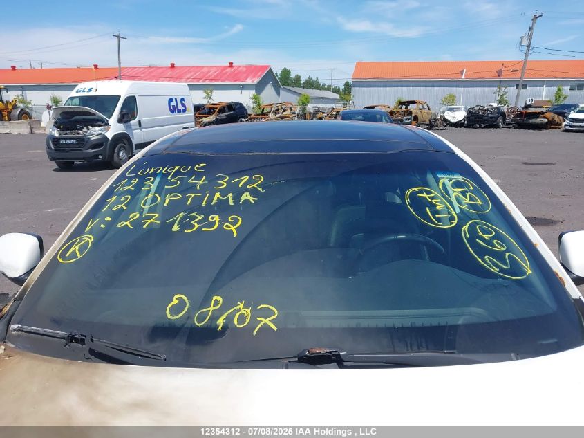 2012 Kia Optima Ex/Ex Luxury/Ex+ VIN: KNAGN4A74C5271392 Lot: 12354312X