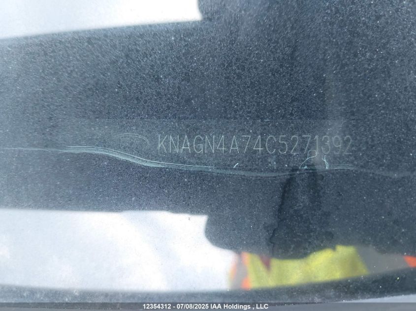 2012 Kia Optima Ex/Ex Luxury/Ex+ VIN: KNAGN4A74C5271392 Lot: 12354312X