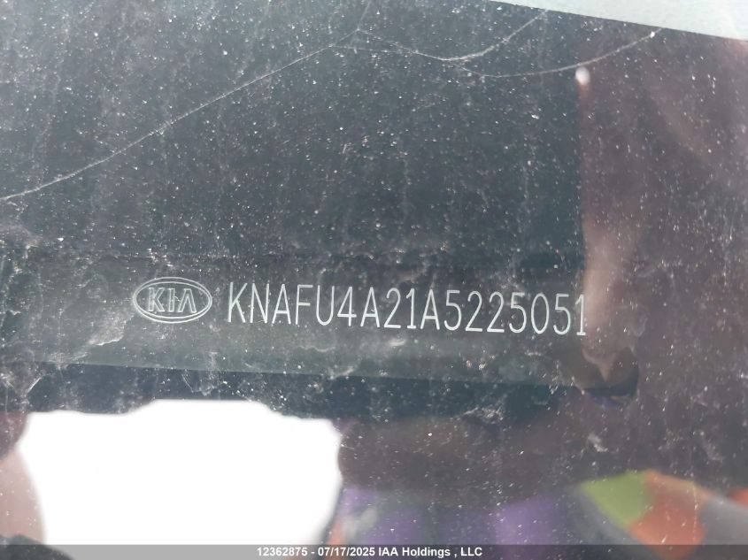 2010 Kia Forte 2.0L Ex VIN: KNAFU4A21A5225051 Lot: 12362875X