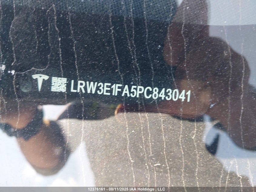 2023 Tesla Model 3 Rwd VIN: LRW3E1FA5PC843041 Lot: 12376161