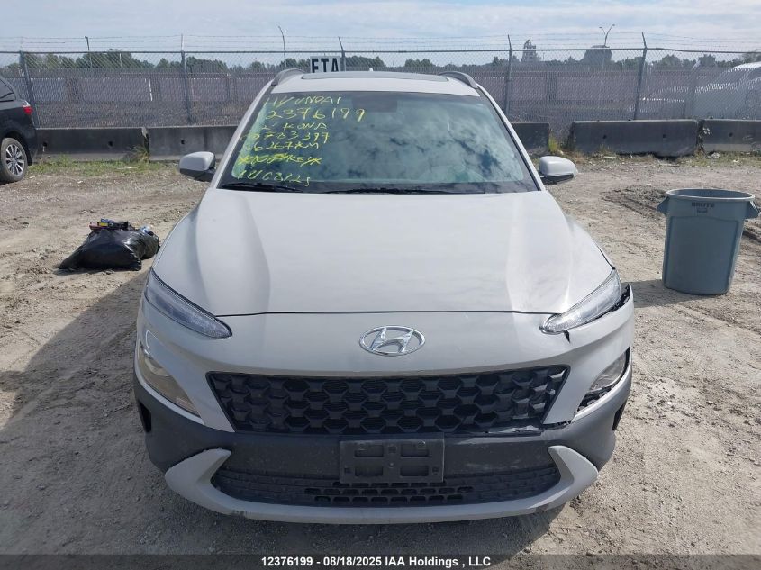 2022 Hyundai Kona Sel VIN: KM8K62AB0NU783397 Lot: 12376199