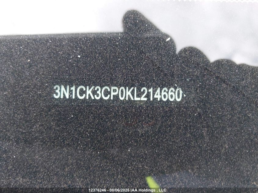 2019 Nissan Micra VIN: 3N1CK3CP0KL214660 Lot: 12376246