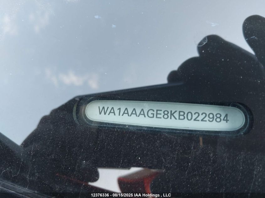 2019 Audi E-Tron Progressiv VIN: WA1AAAGE8KB022984 Lot: 12376336