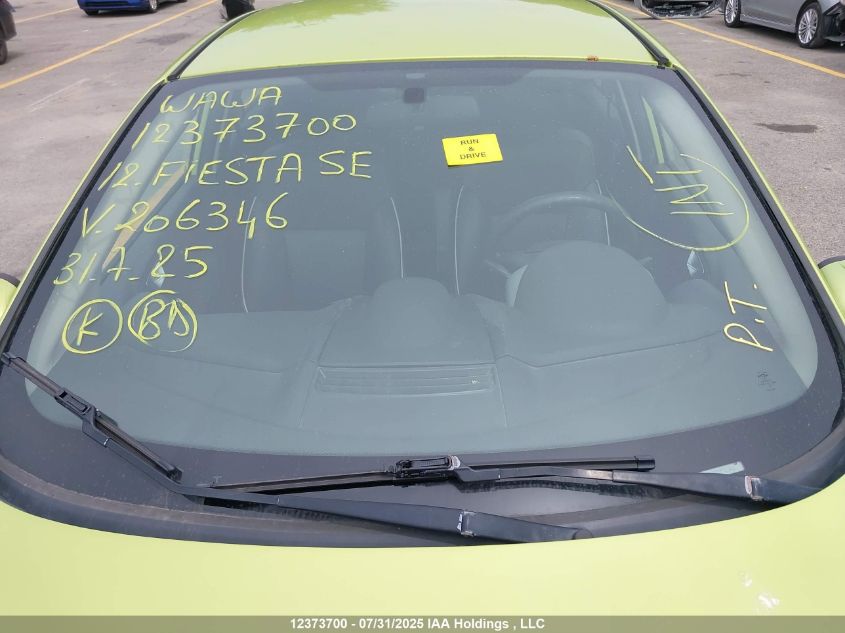 2012 Ford Fiesta Se VIN: 3FADP4BJXCM206346 Lot: 12373700X