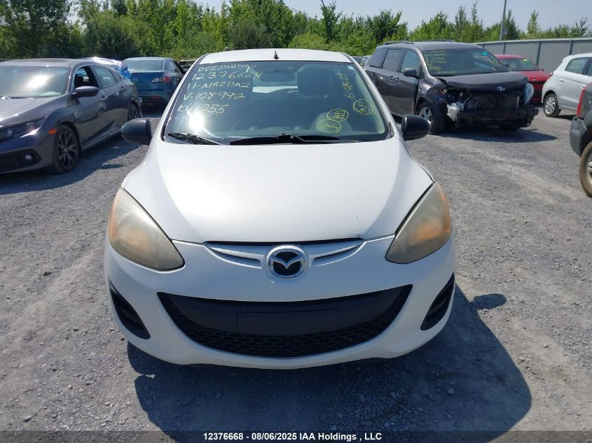 2011 Mazda Mazda2 VIN: JM1DE1HY5B0108992 Lot: 12376668