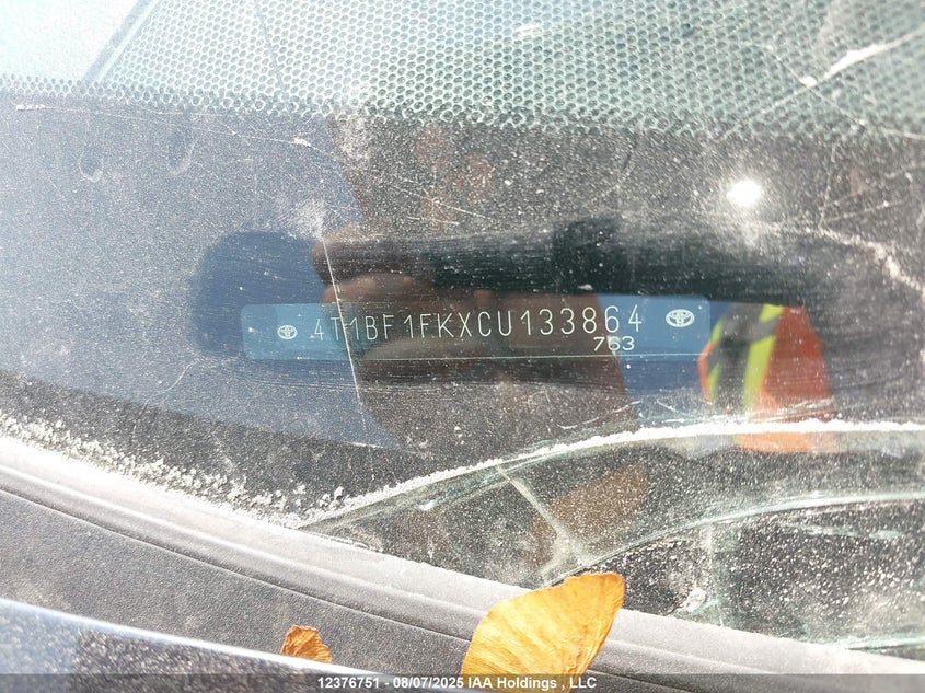 2012 Toyota Camry Se/Le/Xle VIN: 4T1BF1FKXCU133864 Lot: 12376751