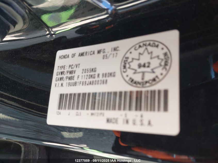 2018 Acura Tlx Tech/Tech R VIN: 19UUB1F69JA800368 Lot: 12377859