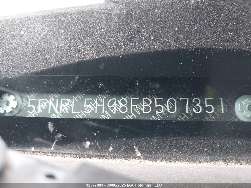 2015 Honda Odyssey Touring VIN: 5FNRL5H98FB507351 Lot: 12377883