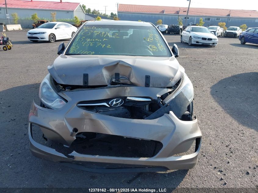 2013 Hyundai Accent Gls/Se VIN: KMHCU4AE1DU436742 Lot: 12378162