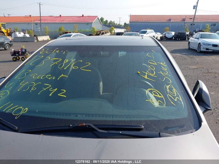 2013 Hyundai Accent Gls/Se VIN: KMHCU4AE1DU436742 Lot: 12378162