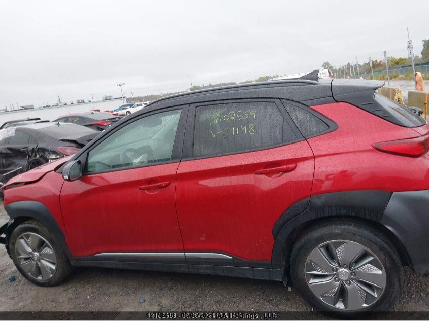 2021 Hyundai Kona Electric Preferred With Two-Tone Roof VIN: KM8K23AG5MU114148 Lot: 12378410