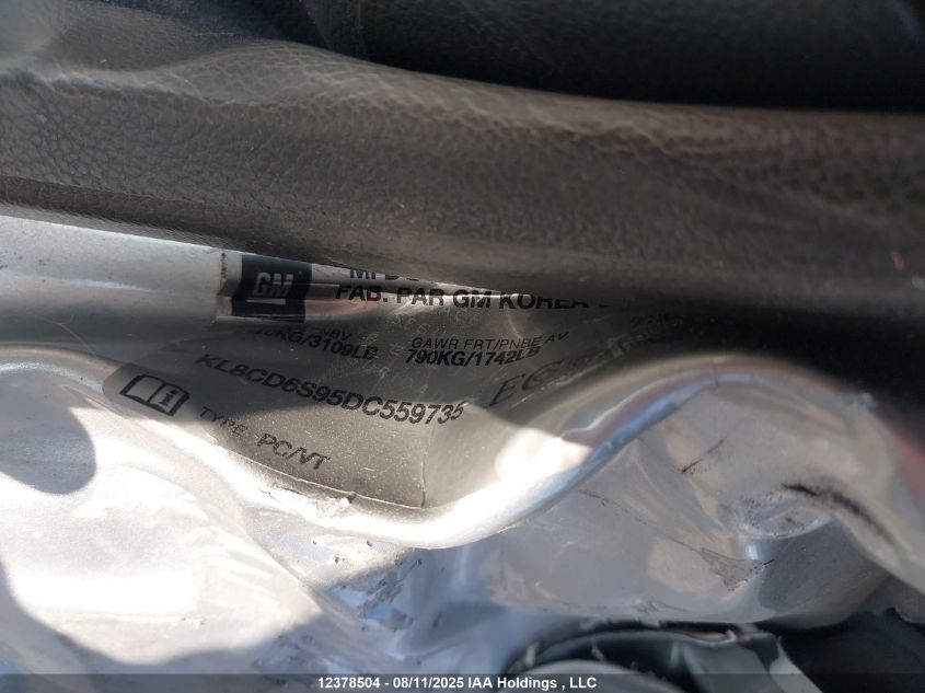 2013 Chevrolet Spark 1Lt VIN: KL8CD6S95DC559735 Lot: 12378504