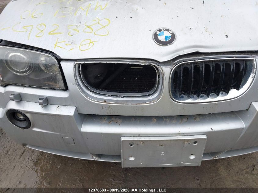 2006 BMW X3 3.0I VIN: WBXPA93426WG82888 Lot: 12378583