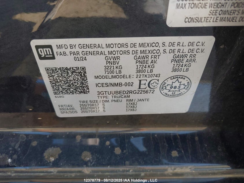 3GTUUBED2RG225672 2024 GMC SIERRA photo no. 9