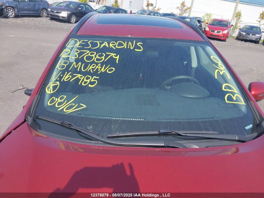 2018 Nissan Murano S/Sl/Sv/Platinum VIN: 5N1AZ2MH6JN167985 Lot: 12378879