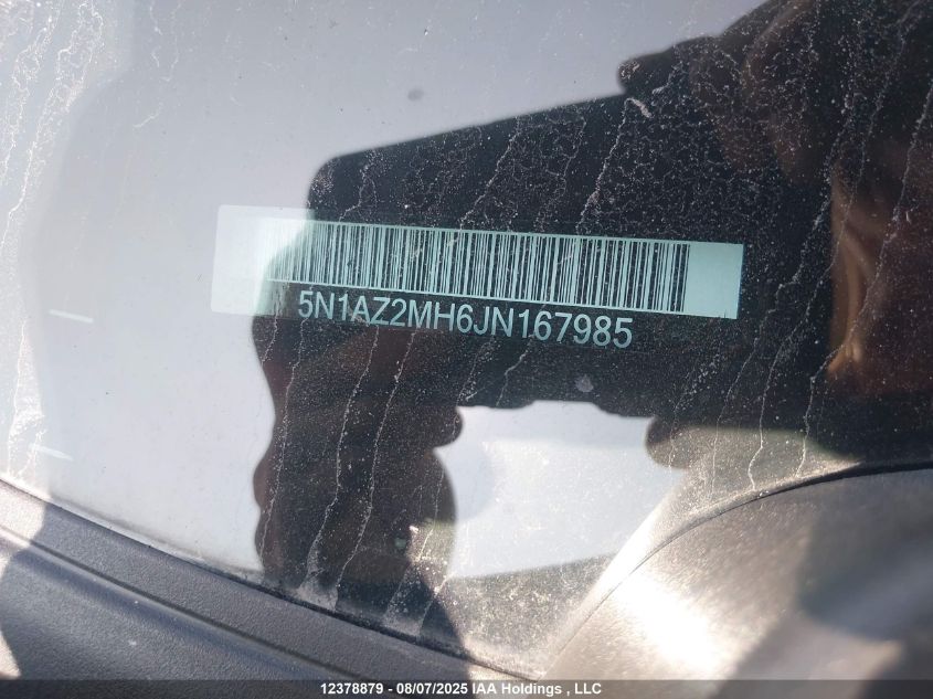 2018 Nissan Murano S/Sl/Sv/Platinum VIN: 5N1AZ2MH6JN167985 Lot: 12378879