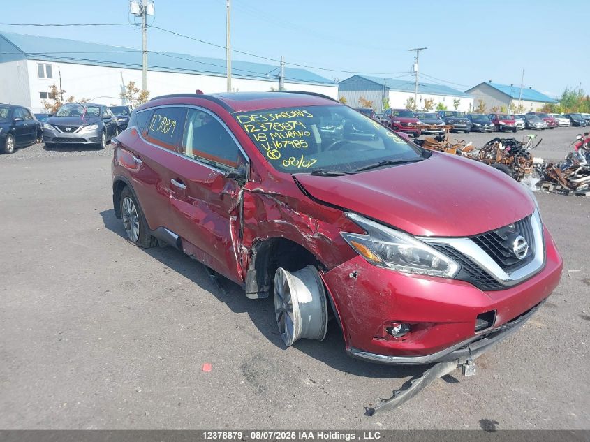 2018 Nissan Murano S/Sl/Sv/Platinum VIN: 5N1AZ2MH6JN167985 Lot: 12378879