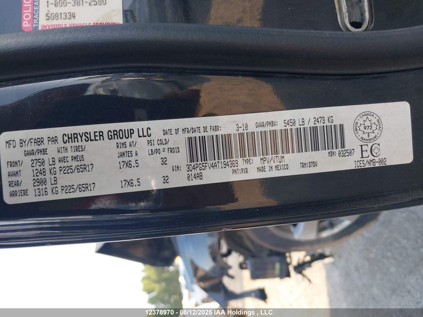 3D4PG5FV4AT194369 2010 DODGE JOURNEY photo no. 9