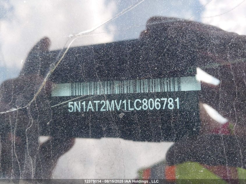 2020 Nissan Rogue S/Sl/Sv VIN: 5N1AT2MV1LC806781 Lot: 12379114