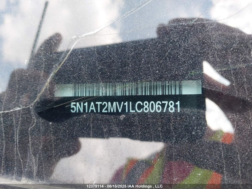 2020 Nissan Rogue S/Sl/Sv VIN: 5N1AT2MV1LC806781 Lot: 12379114