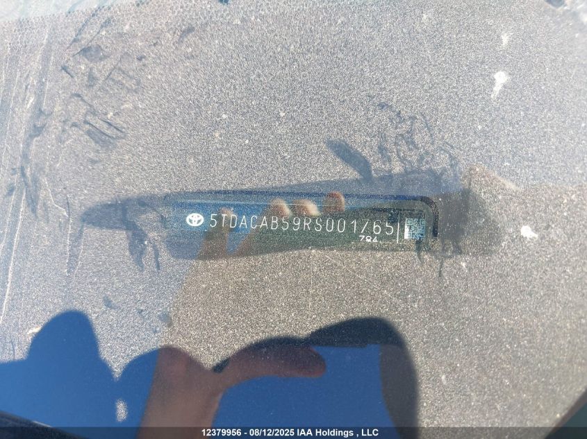 2024 Toyota Grand Highlander Xle/Limited VIN: 5TDACAB59RS001765 Lot: 12379956