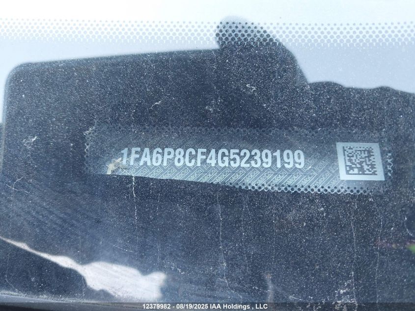 2016 Ford Mustang Gt Premium VIN: 1FA6P8CF4G5239199 Lot: 12379982