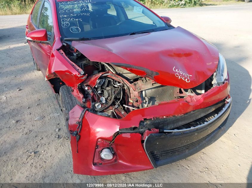 2015 Toyota Corolla L/Le/Le Pls/Prm/S/S Pls VIN: 2T1BURHE1FC327992 Lot: 12379988