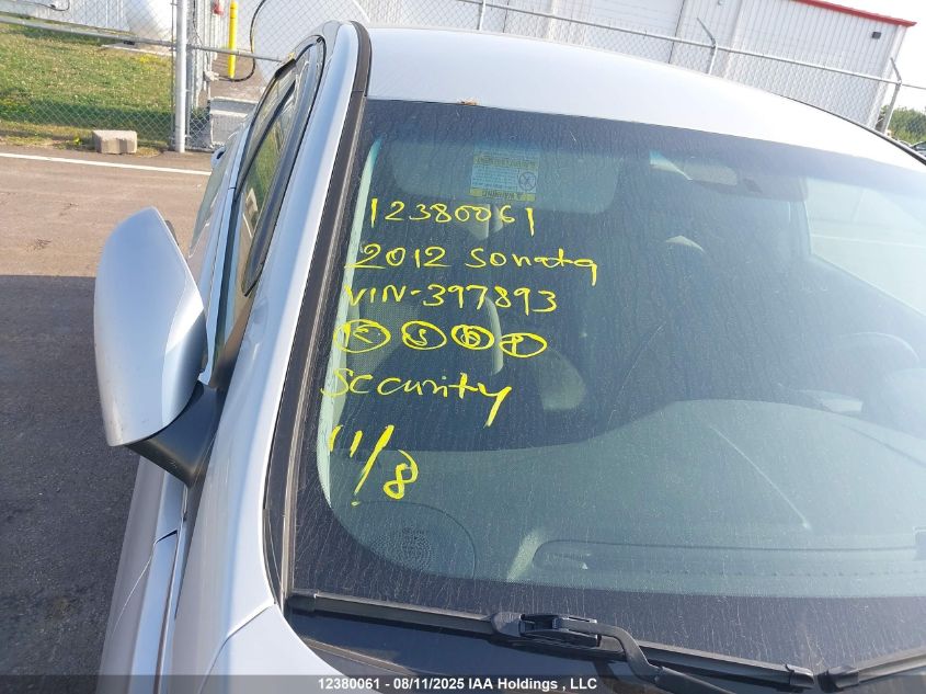 2012 Hyundai Sonata Gl VIN: 5NPEB4AC9CH397893 Lot: 12380061