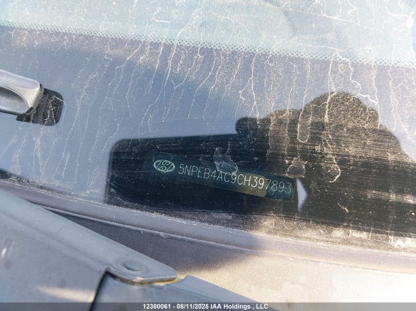 2012 Hyundai Sonata Gl VIN: 5NPEB4AC9CH397893 Lot: 12380061