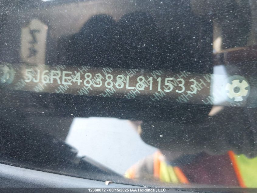 2008 Honda Cr-V Lx VIN: 5J6RE48388L811533 Lot: 12380072