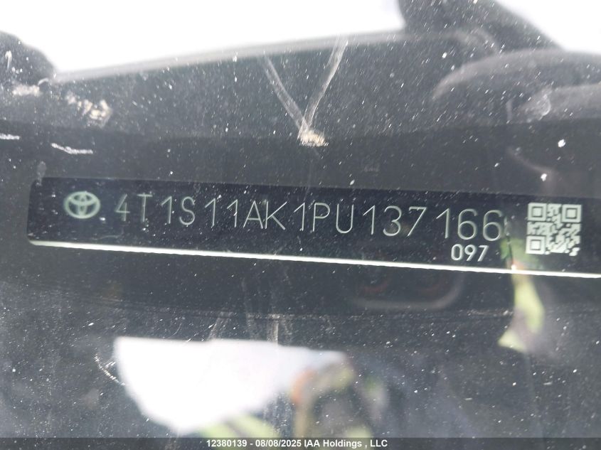 2023 Toyota Camry Se VIN: 4T1S11AK1PU137166 Lot: 12380139