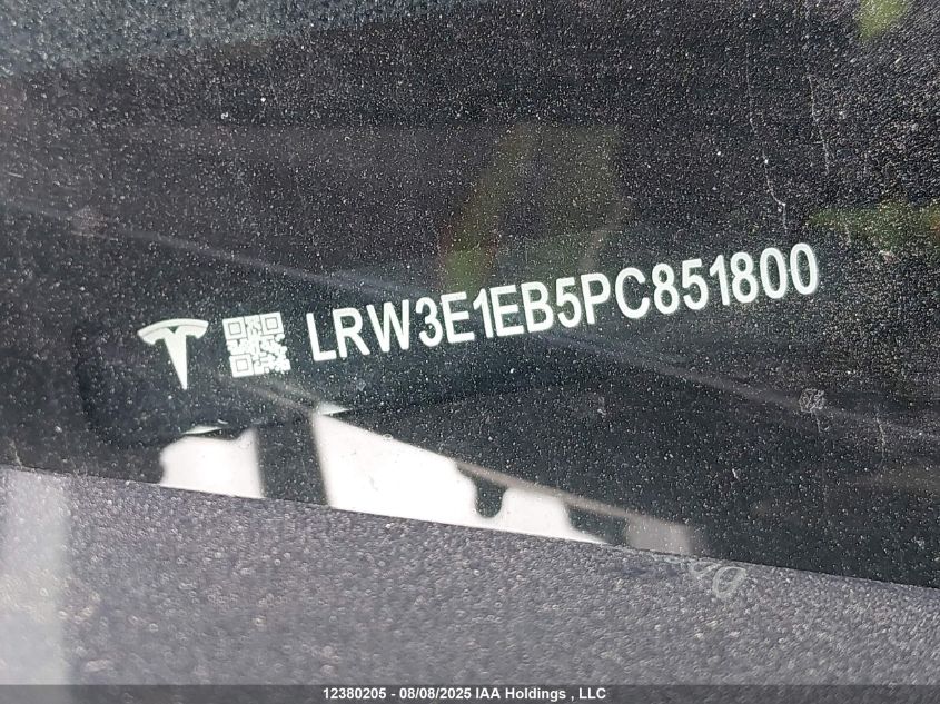 2023 Tesla Model 3 VIN: LRW3E1EB5PC851800 Lot: 12380205