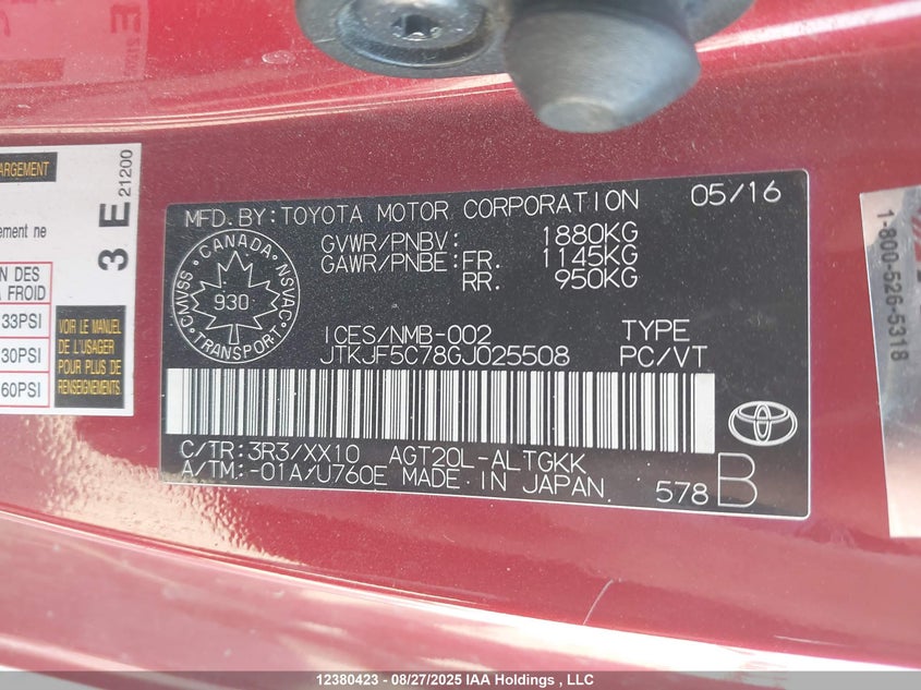 JTKJF5C78GJ025508 2016 TOYOTA  photo no. 9