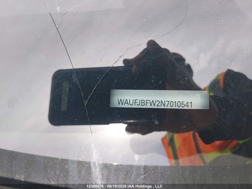 2022 Audi E-Tron Gt Premium Plus VIN: WAUFJBFW2N7010541 Lot: 12380576