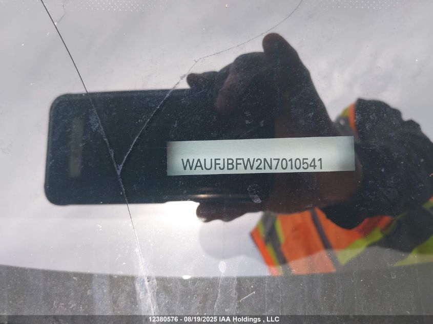 2022 Audi E-Tron Gt Premium Plus VIN: WAUFJBFW2N7010541 Lot: 12380576