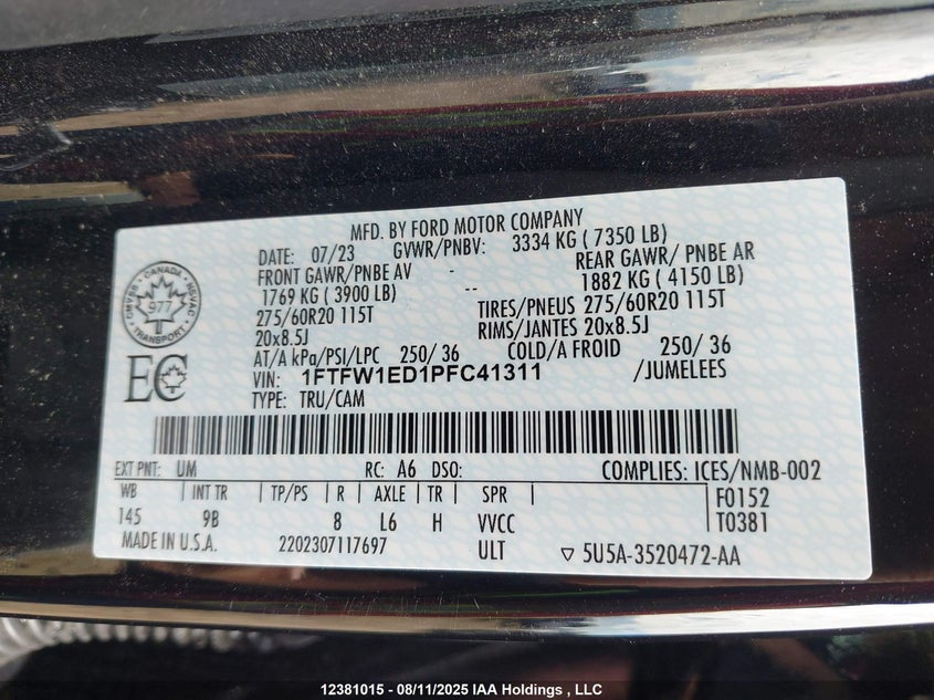 1FTFW1ED1PFC41311 2023 FORD F-150 photo no. 9