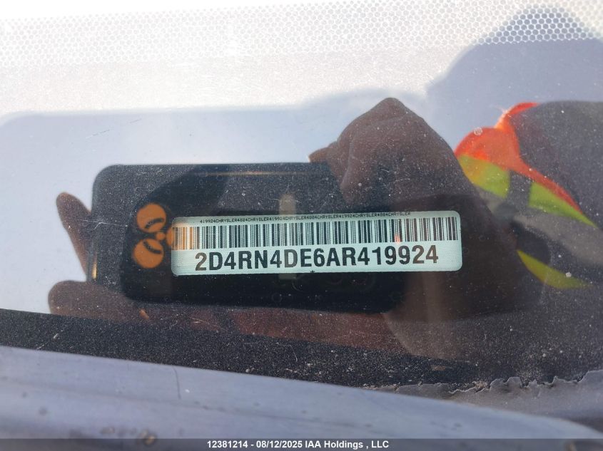 2010 Dodge Grand Caravan Se VIN: 2D4RN4DE6AR419924 Lot: 12381214