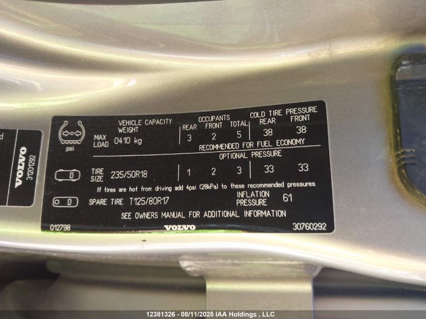 2008 Volvo Xc70 3.2 VIN: YVABZ982381012798 Lot: 12381326